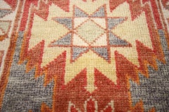 Vintage Turkish Oushak Runner with Tribal Style, Long Hallway Runner