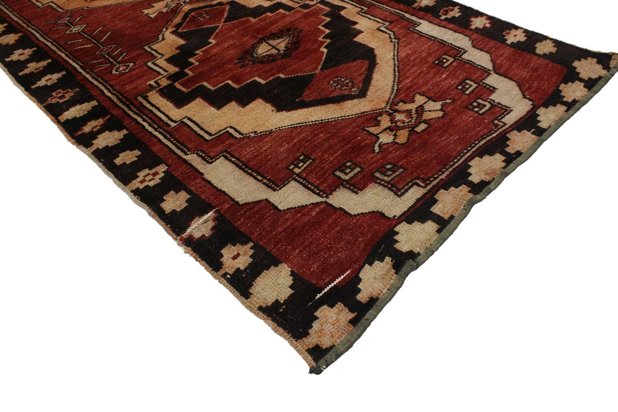 Vintage Turkish Oushak Runner with Mid-Century Modern Style 2