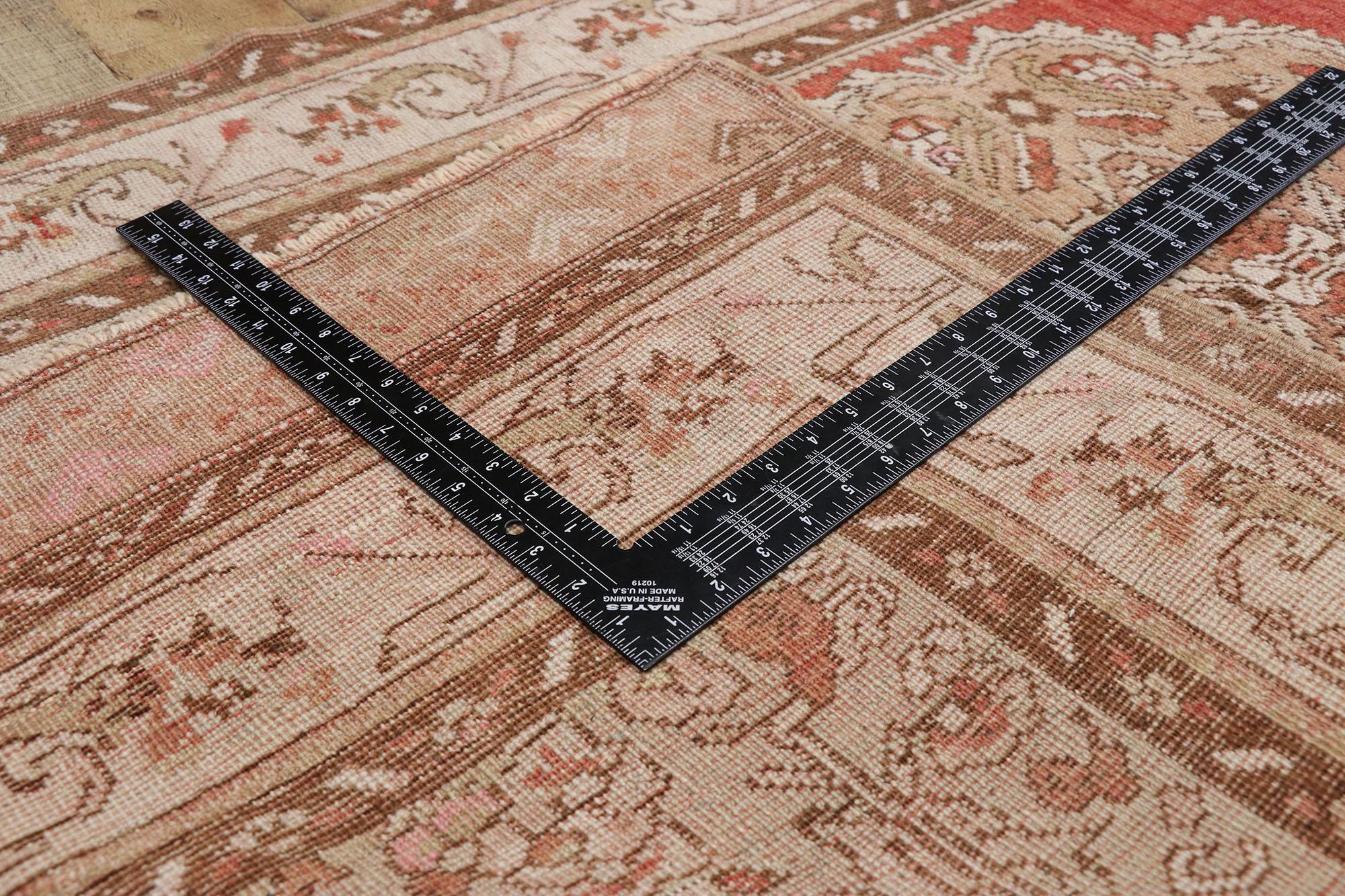 20th Century Vintage Turkish Oushak Runner with Tudor Style For Sale