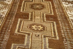 Vintage Turkish Oushak Runner with Warm, Neutral Colors, Hallway Runner