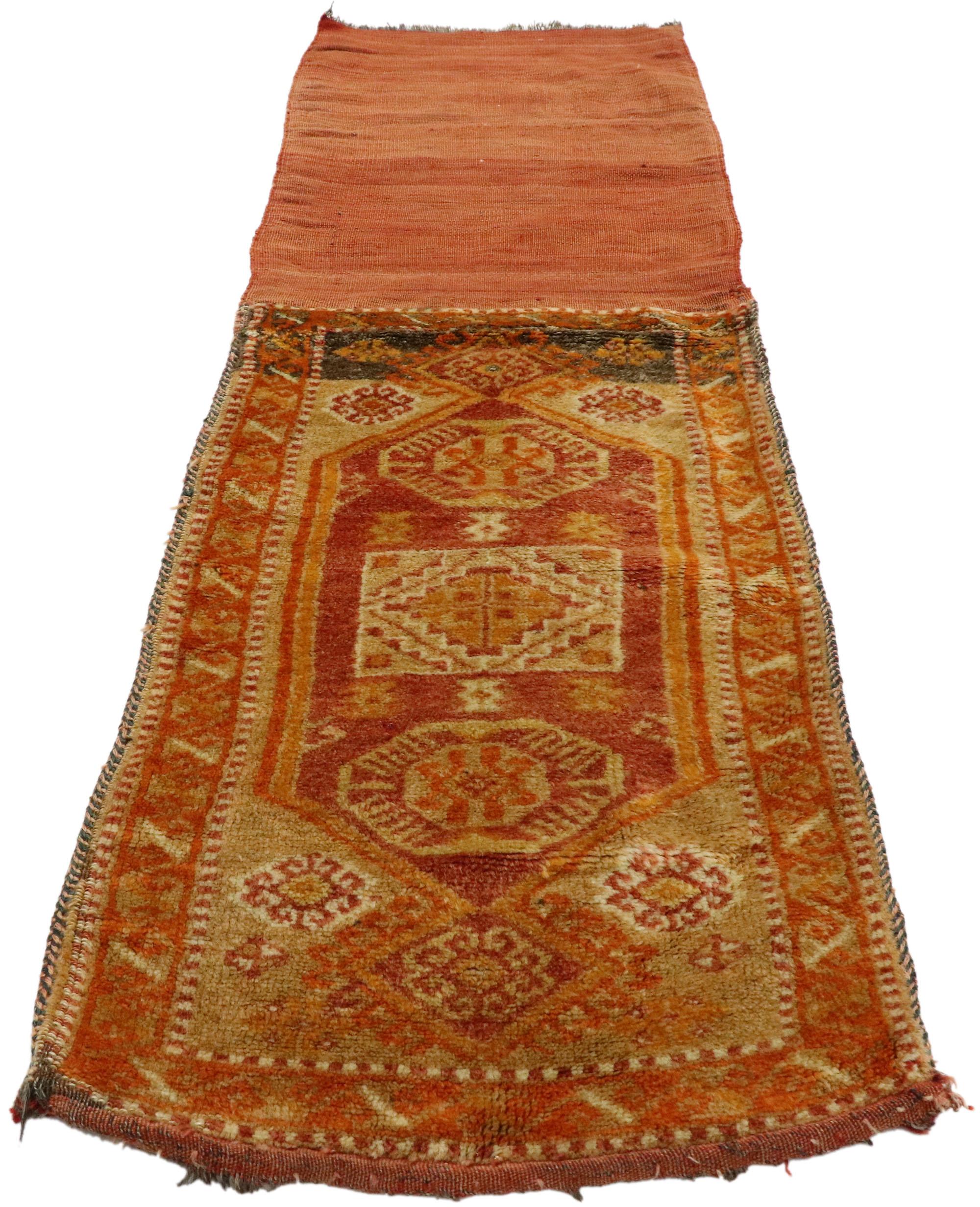 Hand-Woven Vintage Turkish Oushak Saddlebag Throw with Modern Northwestern Style