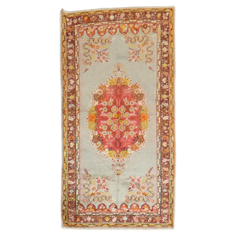 Used Throw Rug Vintage Turkish Oushak Throw Rug For Sale at 1stDibs