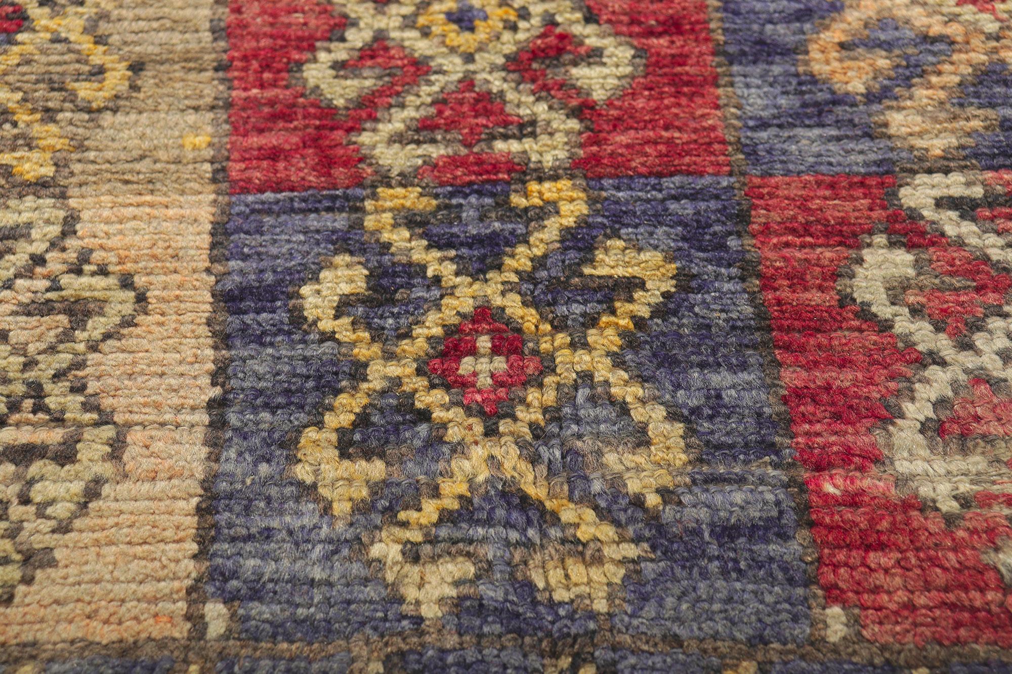 20th Century Vintage Turkish Oushak Tribal Rug For Sale