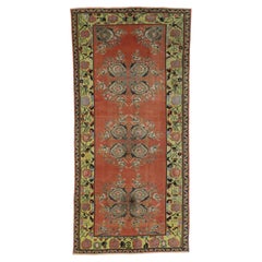 The Rosette Court: A Vintage Turkish Oushak Masterpiece of Timeless Elegance