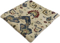 Vintage Turkish Oushak Wool Rug Pillow Cover