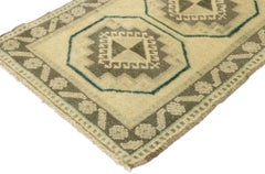 Vintage Turkish Oushak Yastik Rug with Neutral Southwestern Desert Boho Style