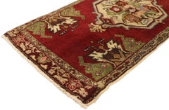 Vintage Turkish Oushak Yastik Scatter Rug, Small Accent Rug