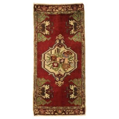 Vintage Turkish Oushak Yastik Scatter Rug:: petit tapis d'accentuation