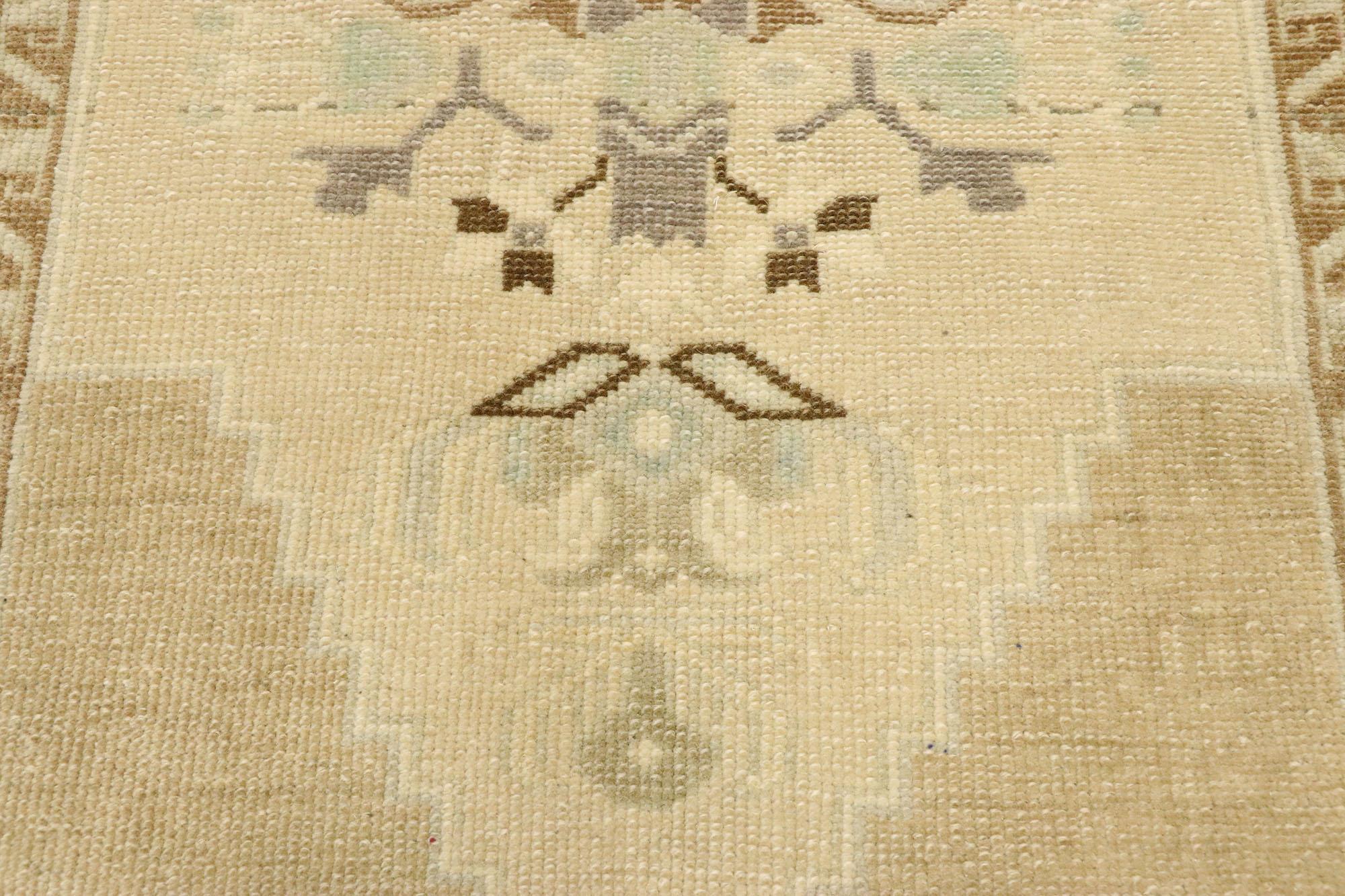 Vintage Turkish Oushak Yastik Scatter Rug with Swedish Farmhouse Cottage Style In Good Condition In Dallas, TX