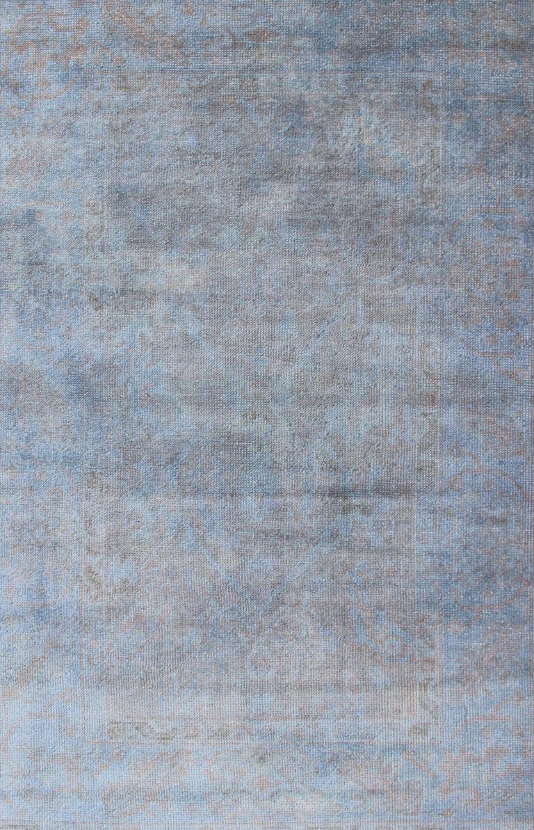 Vintage Turkish Over-Dyed Rug with Blue with Faded Brown For Sale at ...
