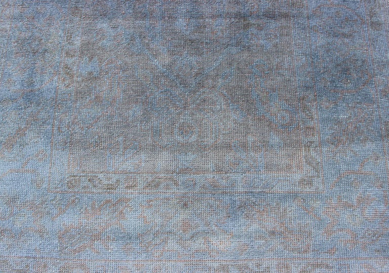 Vintage Turkish Over-Dyed Rug with Blue with Faded Brown For Sale at ...