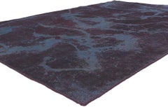 Vintage Turkish Overdyed Rug, Abstract Expressionism Meets Atmospheric Elegance