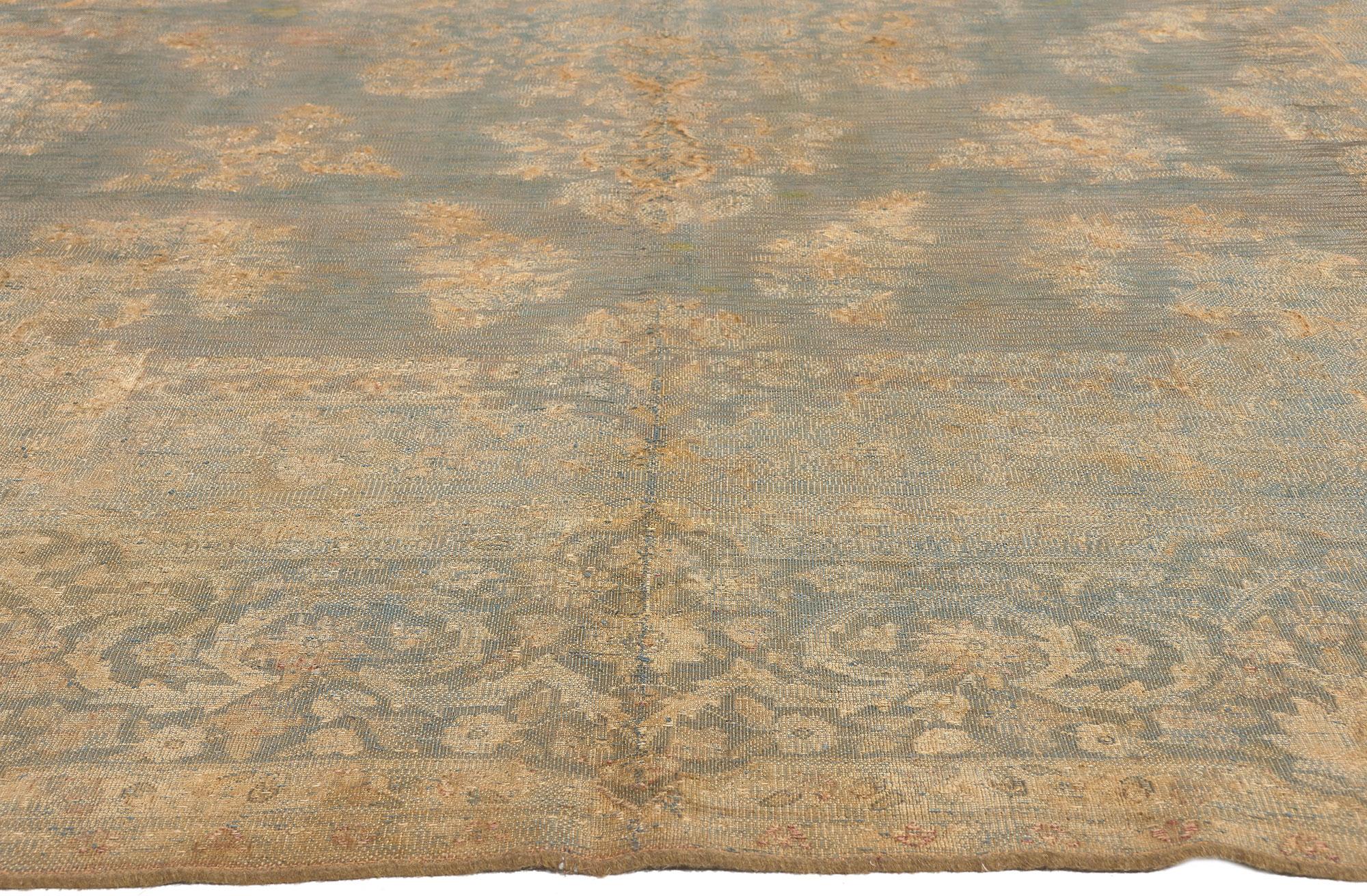 Hand-Knotted Vintage Turkish Overdyed Rug, Colonial Revival Meets Bridgerton Regencycore For Sale