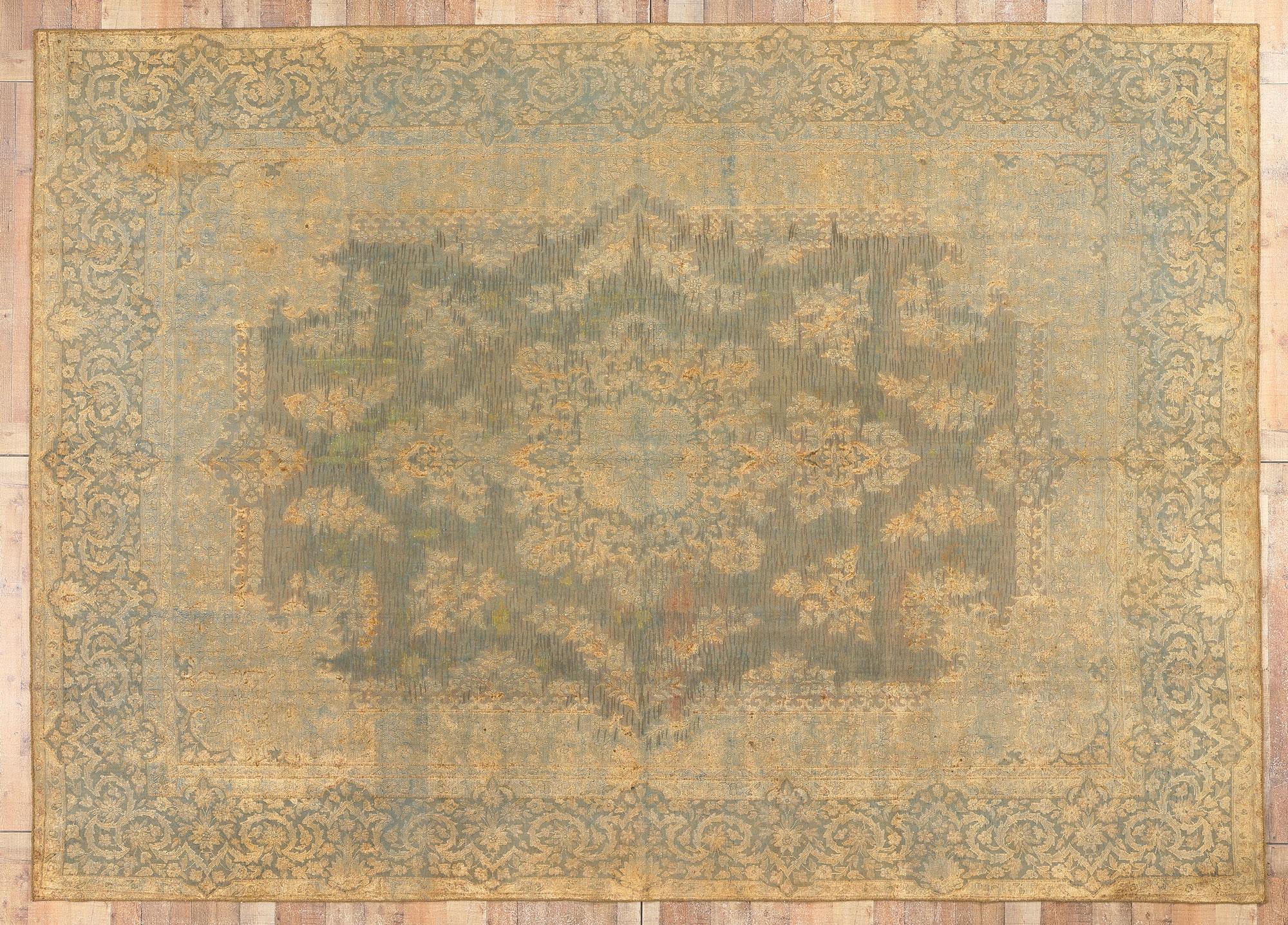 Vintage Turkish Overdyed Rug, Colonial Revival Meets Bridgerton Regencycore For Sale 2