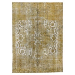 Vintage Turkish Overdyed Rug, Earth-Tone Elegance Meets Modern Industrial Luxe