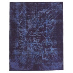  Vintage Turkish Overdyed Rug, Enigmatic Sophistication Meets Abstract Art
