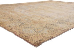 Vintage Turkish Overdyed Rug, French Industrial Meets Belgian Chic