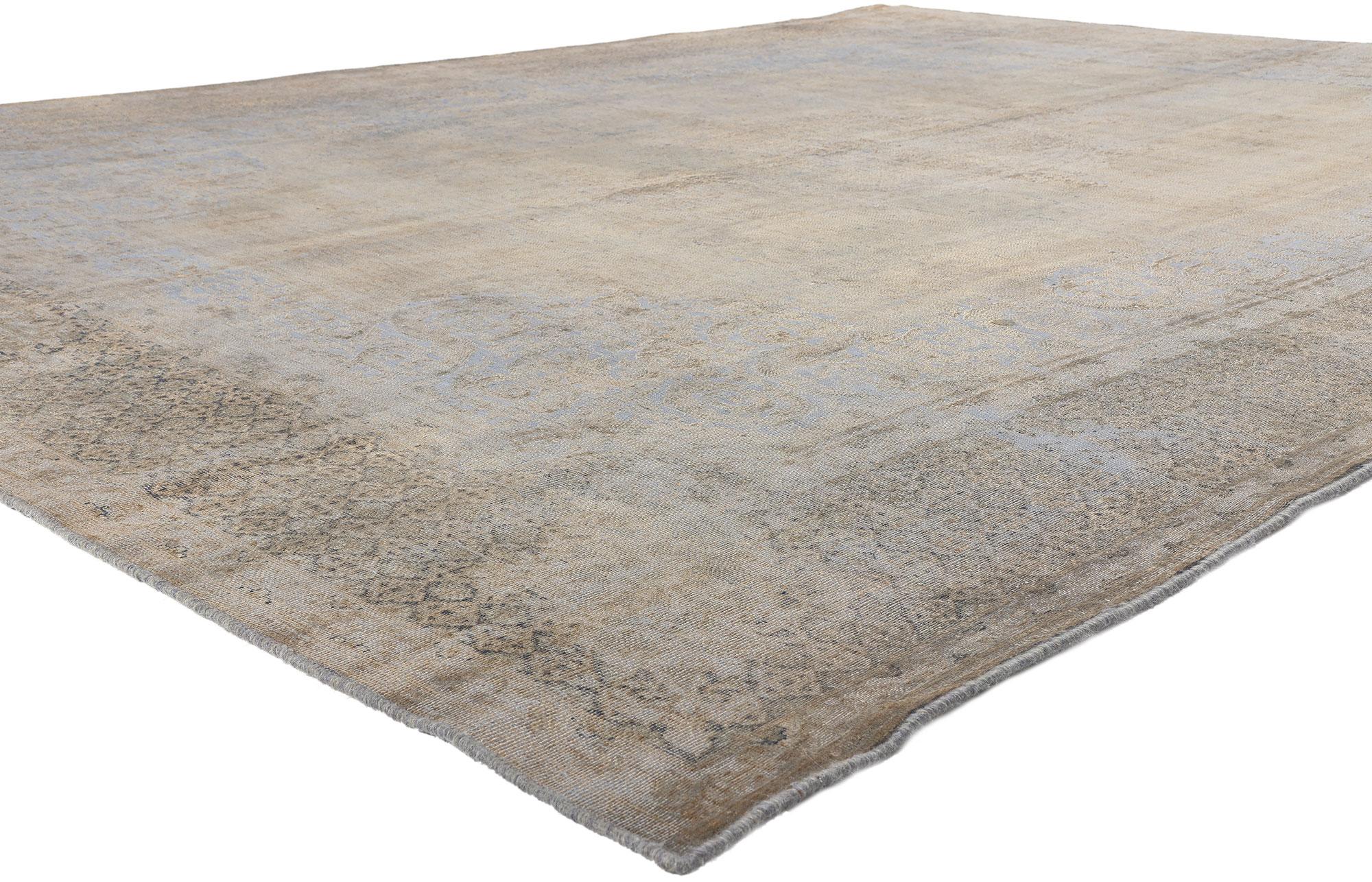 60765 Vintage Turkish Overdyed Rug, 09’06 x 12’11. 
Get ready for a design duel where Belgian Chic locks horns with French Industrial in the battle of the vintage Turkish rugs. It's a decor showdown, and this hand-knotted wool rug is the star of the