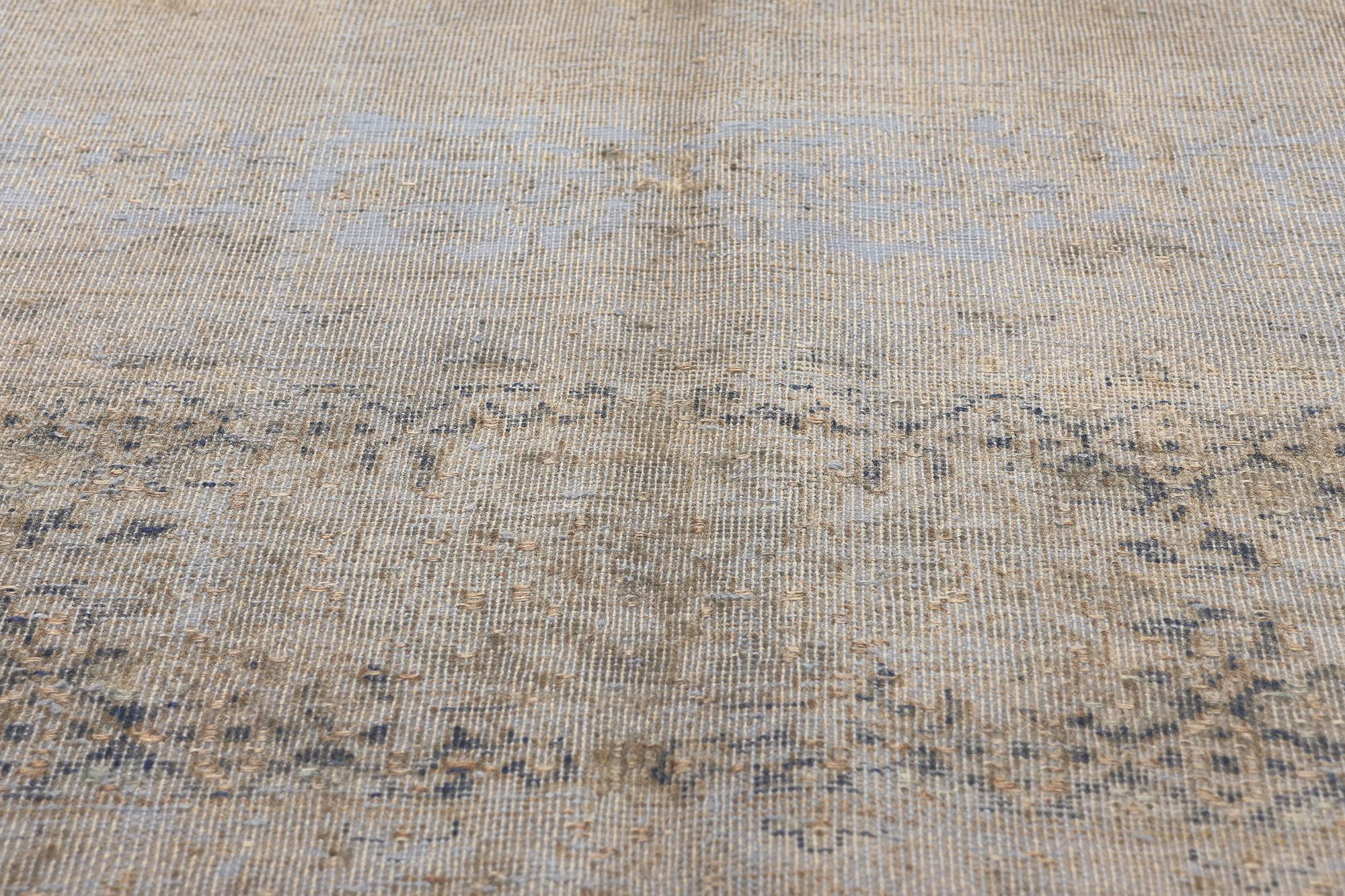 20th Century Vintage Turkish Overdyed Rug, French Industrial Meets Belgian Chic For Sale