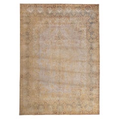 Vintage Turkish Overdyed Rug, French Industrial Meets Belgian Chic