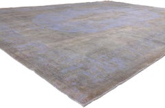 A Rarefied Whisper of Time: Vintage Overdyed Turkish Rug in Lavender Twilight