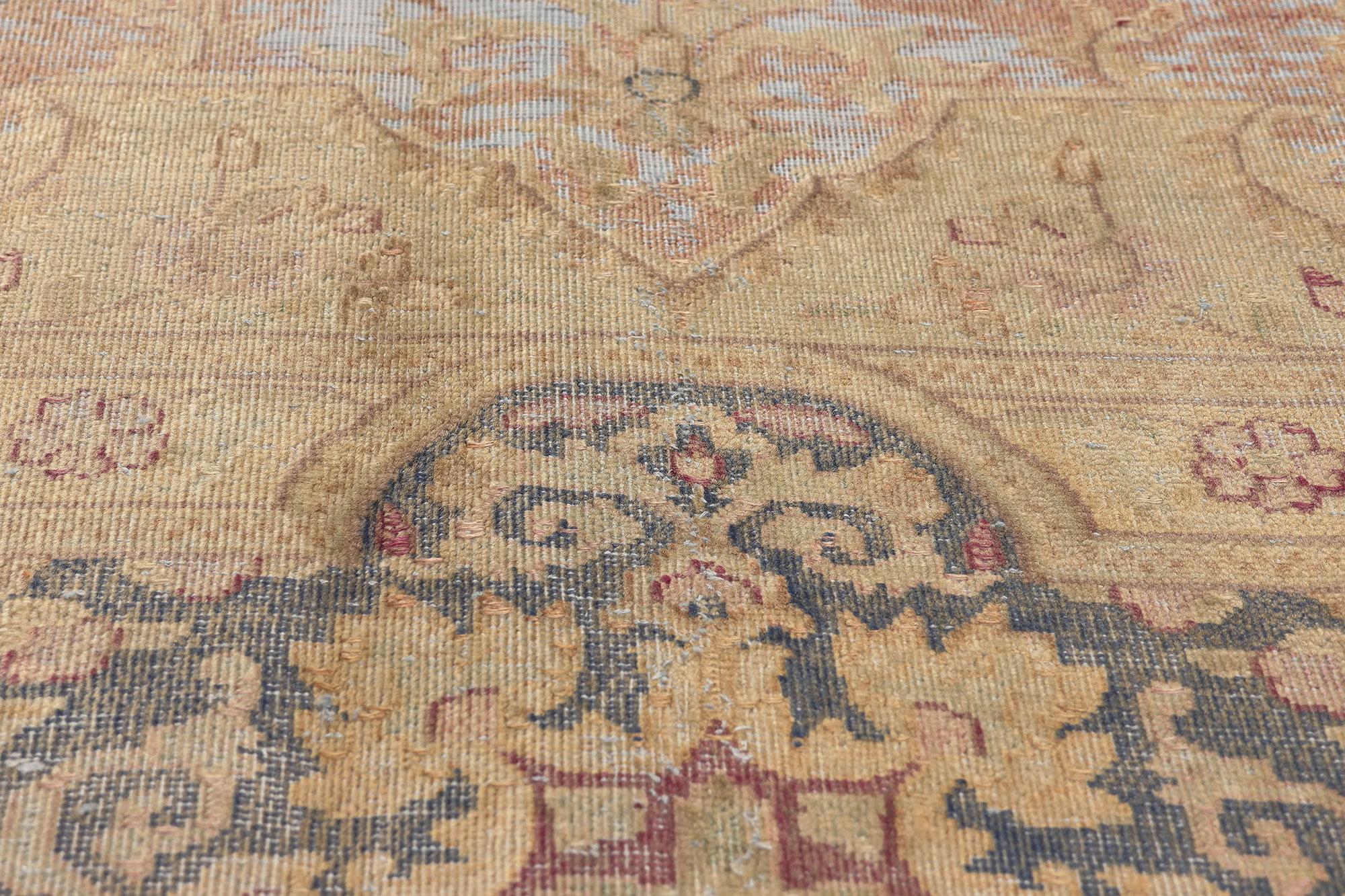 Hand-Knotted Vintage Turkish Overdyed Rug, French Provincial Meets Bridgerton Regencycore For Sale