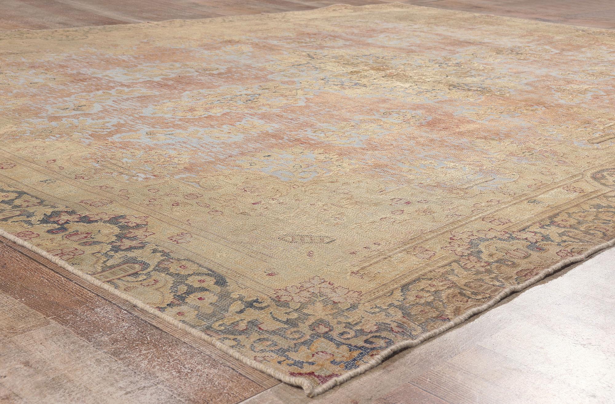 20th Century Vintage Turkish Overdyed Rug, French Provincial Meets Bridgerton Regencycore For Sale