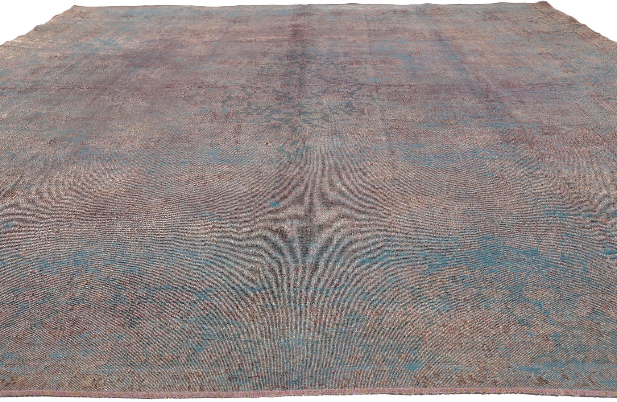 Persian Vintage Turkish Overdyed Rug, Industrial Boho Meets Chic City Loft For Sale