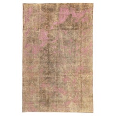 Retro Turkish Overdyed Rug, Industrial Chic Meets Abstract Expressionism