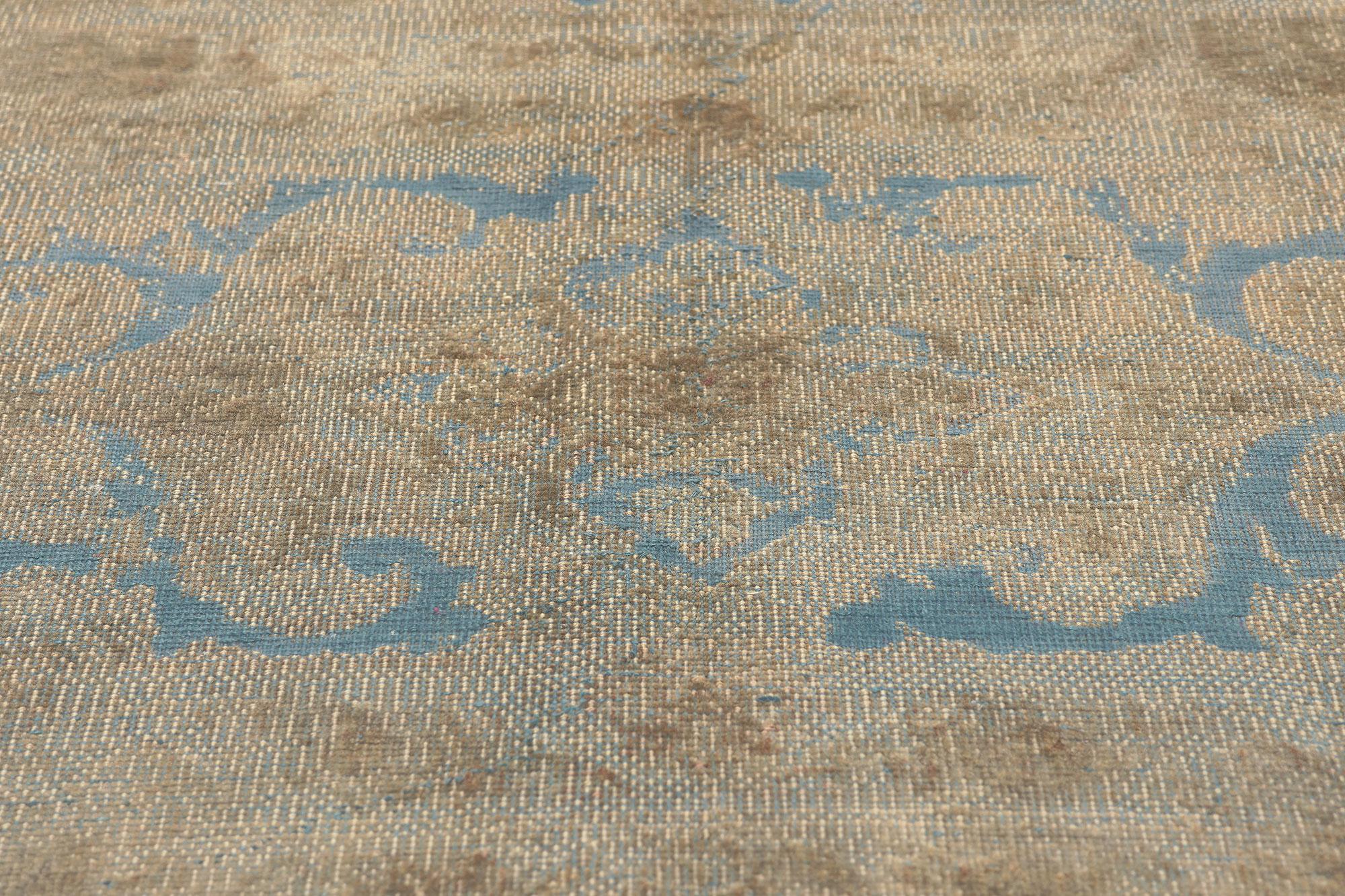 Vintage Turkish Overdyed Rug, Industrial Chic Meets French Country Elegance In Distressed Condition For Sale In Dallas, TX
