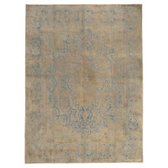 Vintage Turkish Overdyed Rug, Industrial Chic Meets French Country Elegance