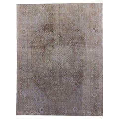 Vintage Turkish Overdyed Rug, Luxe Utilitarian Meets Modern Industrial Style