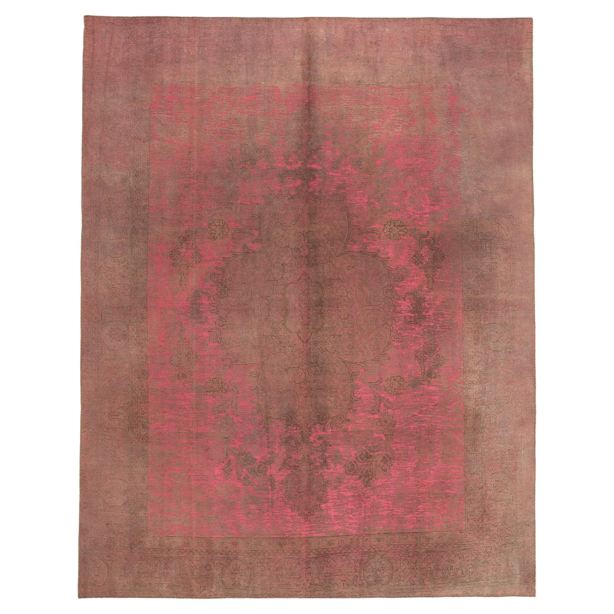 Vintage Turkish Overdyed Rug, Modern Industrial Meets Bohemian Rhapsody For Sale