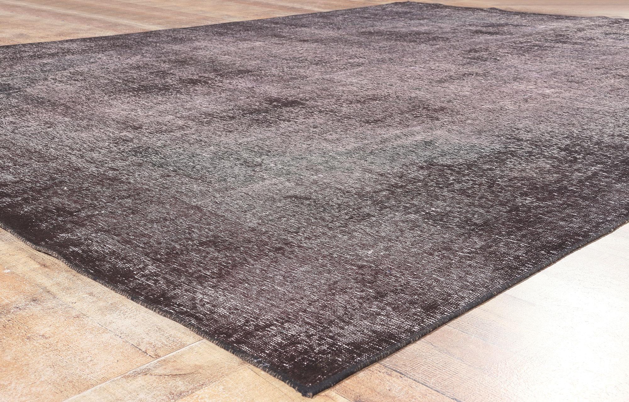 20th Century Vintage Turkish Overdyed Rug, Urban Industrial Chic Meets Luxe Utilitarian For Sale