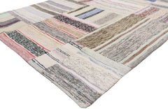 Vintage Turkish Pala Patchwork Kilim Rug with Bohemian Style, Flat-Weave Rug