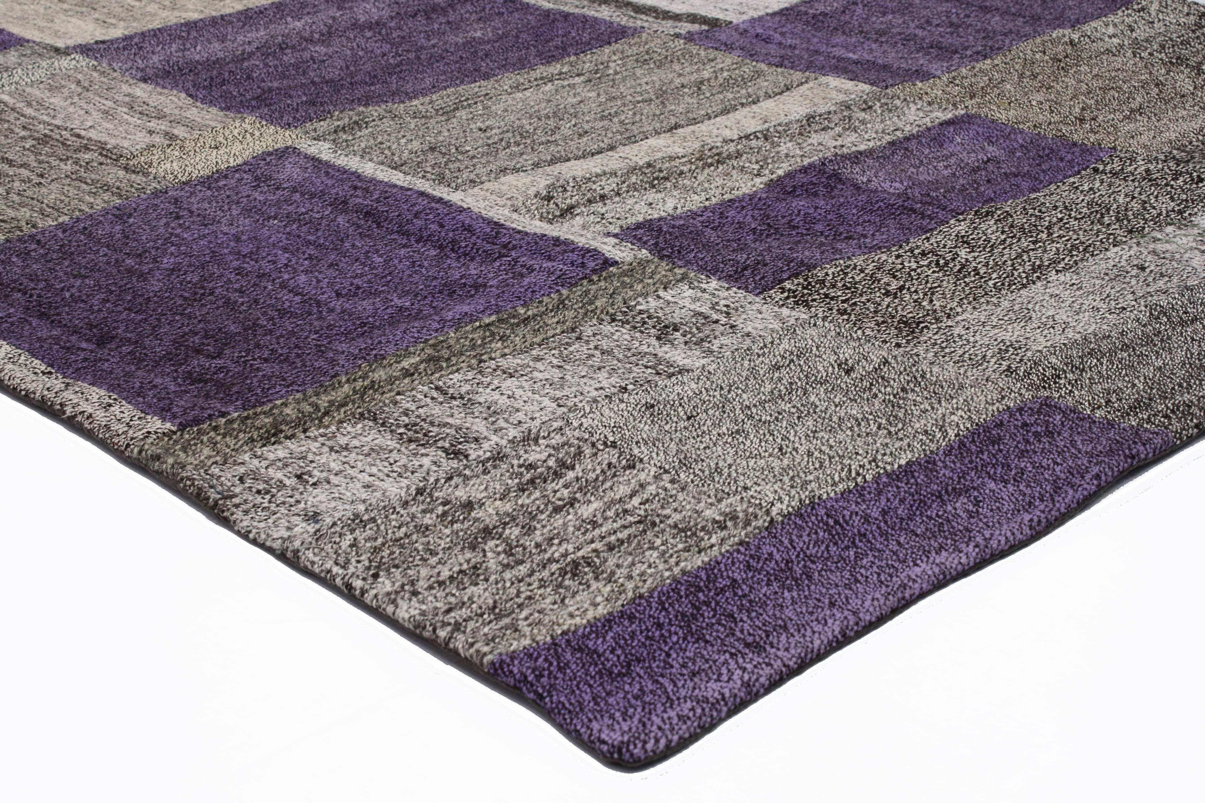Tapis Kilim turc pala patchwork vintage, tapis à tissage plat en vente 3