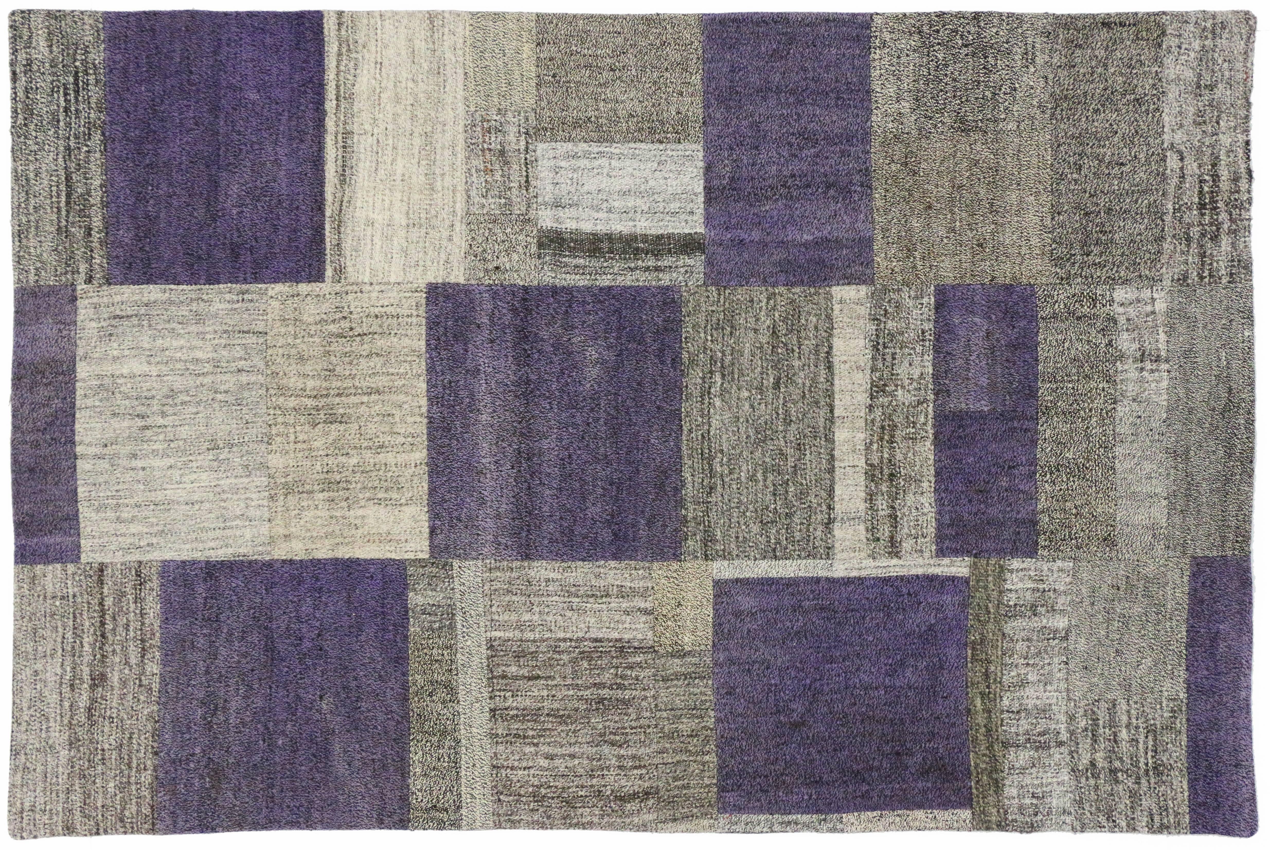 Tapis Kilim turc pala patchwork vintage, tapis à tissage plat en vente 2