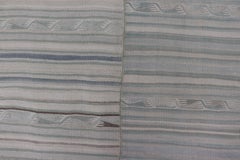 Vintage Turkish Paneled Flat-Weave Kilim in Muted Colors With Stripe Design