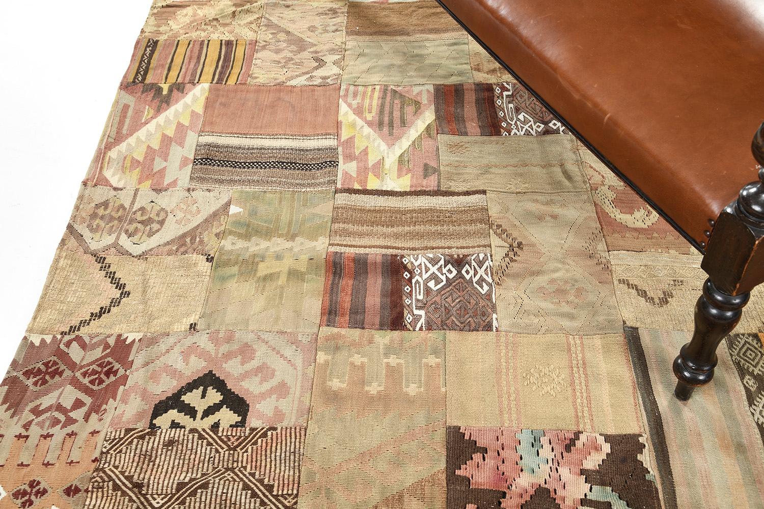 Hand-Knotted Vintage Turkish Patchwork For Sale