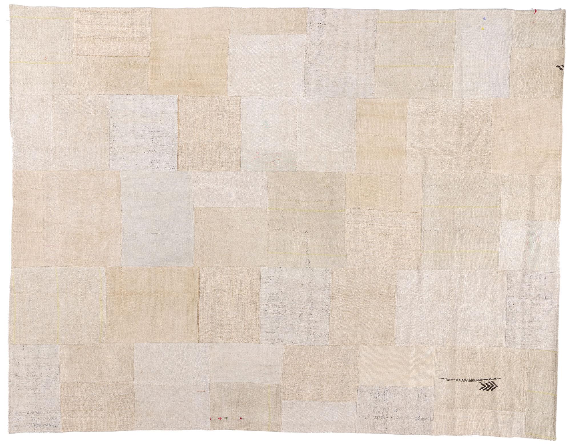 Vintage Turkish Patchwork Kilim Rug with Modern Style For Sale 3