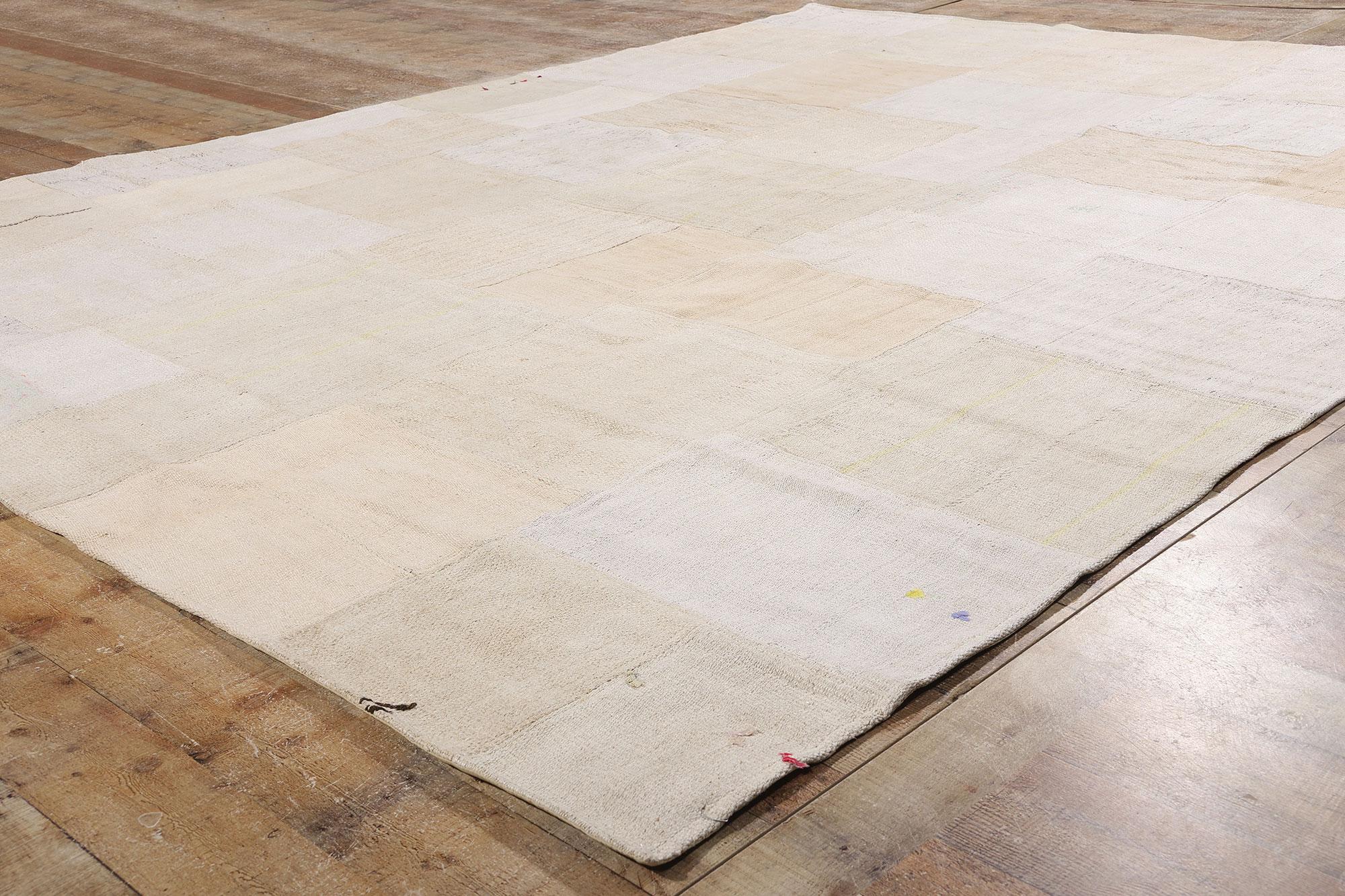 Wool Vintage Turkish Patchwork Kilim Rug with Modern Style For Sale