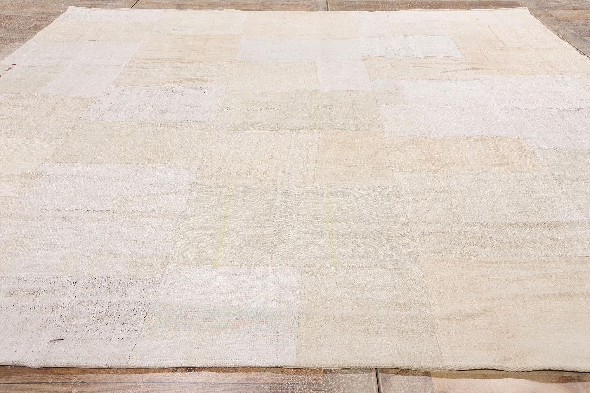 Vintage Turkish Patchwork Kilim Rug with Modern Style For Sale 1