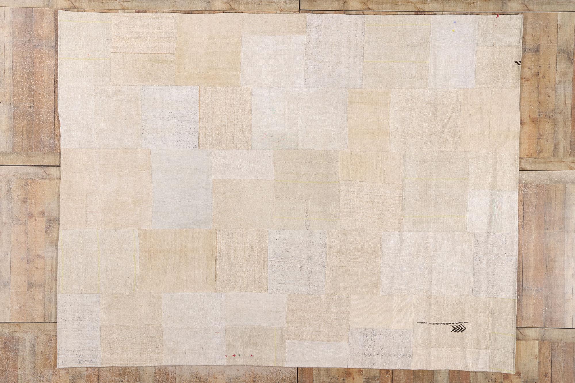 Vintage Turkish Patchwork Kilim Rug with Modern Style For Sale 2