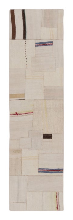 Tapis de course en patchwork Kilim turc vintage à design géométrique - Rug & Kilim