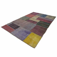 Vintage Turkish Patchwork Kilim Wolle 5X7 Multicolor Handmade Bereich Teppich