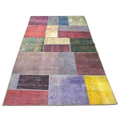 Vintage Turkish Patchwork Kilim Wool 5X7 Multicolor Handmade Area Rug