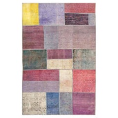 Vintage Turkish Patchwork Kilim Wool 5X7 Multicolor Handmade Area Rug