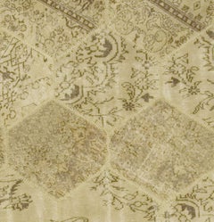 Vintage Turkish Patchwork Rug, Hand-Woven Wool, 7'8" x 10'6"