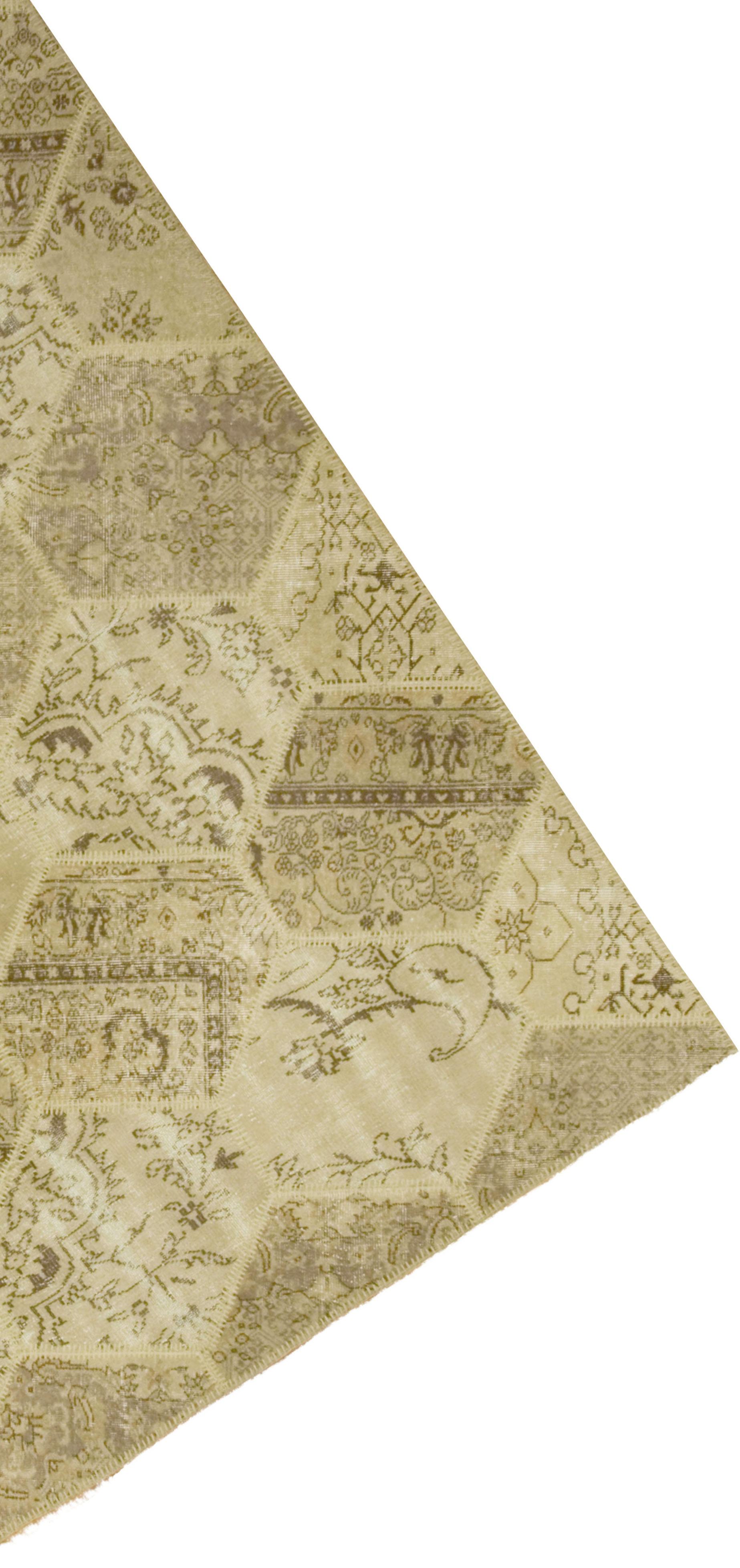 20th Century Vintage Turkish Patchwork Rug Carpet 7'8 x 10'6 For Sale
