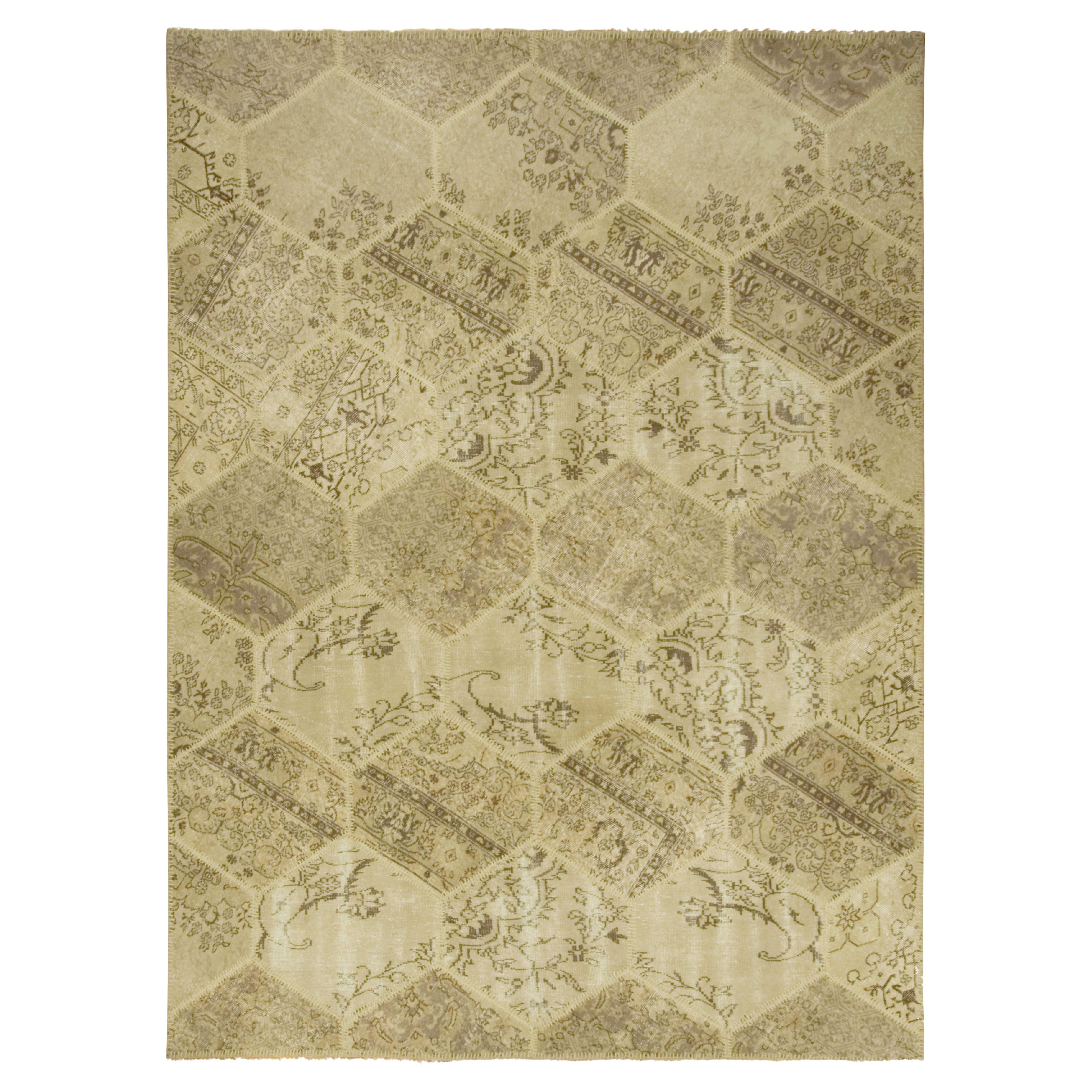 Vintage Turkish Patchwork Rug Carpet 7'8 x 10'6 For Sale